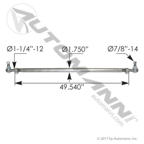 463.DS9863 DRAG LINK TUBE ASSEMBLY 49.54"