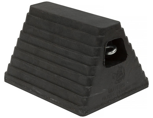 Buyers WC6810L - Heavy Duty Rubber Wheel Chock with Chain Eye for Secure Parking & Servicing