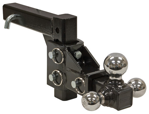 Buyers 1802225 - Adjustable Tri-Ball Hitch with Chrome Towing Balls for 6000/7500/10000 lb Towing Capacity - 1-7/8", 2", & 2-5/16" Balls - 6" Drop - 2" Receiver