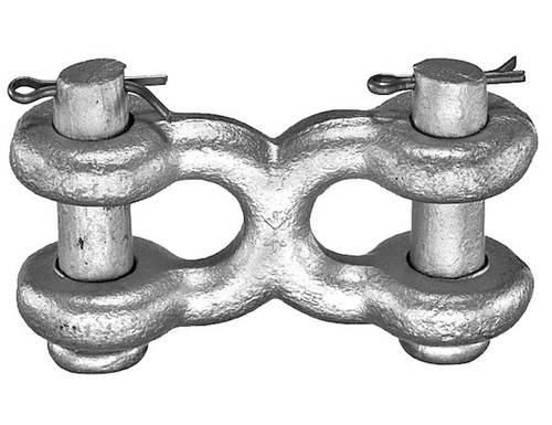 Buyers B2409C - Heavy-Duty Double Clevis Link, 5400 lb Capacity, 3/8" Diameter, Zinc-Plated Carbon Steel for Quick Chain Repair