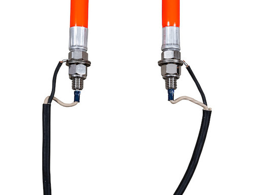 Buyers 1308124 - 24 Inch Illuminated LED Guides for Snow Plows and Bumpers - Fluorescent Orange Nylon with Stainless Steel Mount