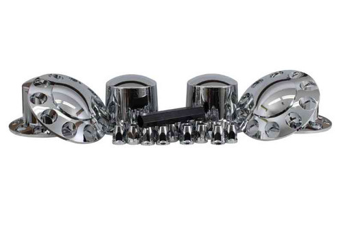 American Radiator 870105 - Chrome Front & Rear Axle Cover / Cone Lug Nut Cover Kit, 33MM (Six Wheels)