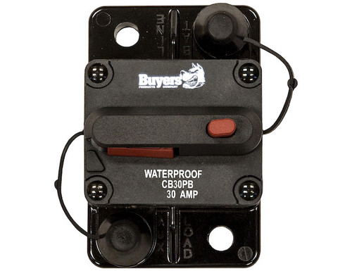 Buyers CB30PB - 30 Amp Manual Reset Circuit Breaker for Trucks, Plows, and Spreaders