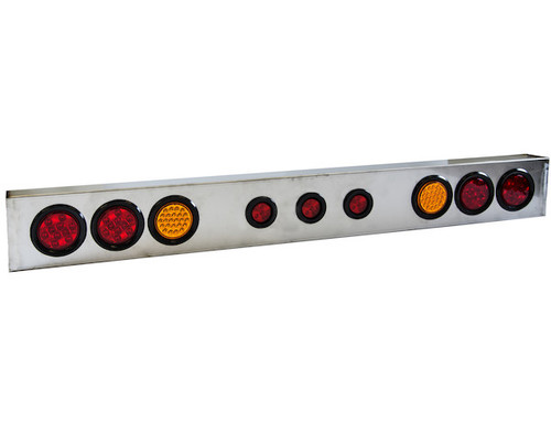 Buyers 8891167 - 66 Inch Round LED Light Bar Kit for Municipal Salt Spreaders with Amber Strobe & Red Marker Lights