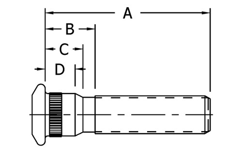 10001400 STUD WHEEL METRIC M22 X 1.5MM X 4.83"