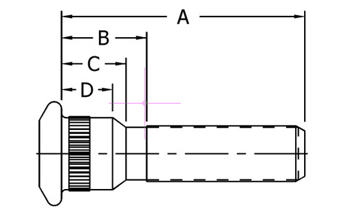 ConMet 10001401 - Left-Handed Wheel Stud, 3/4-16 UNF, 2.74" Long