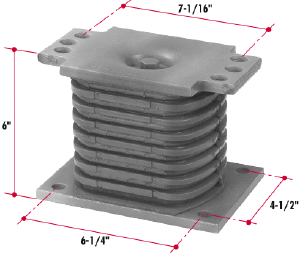 Flagg VT1 - Volvo T-Ride Rubber Load Spring Bolster Pad for Volvo