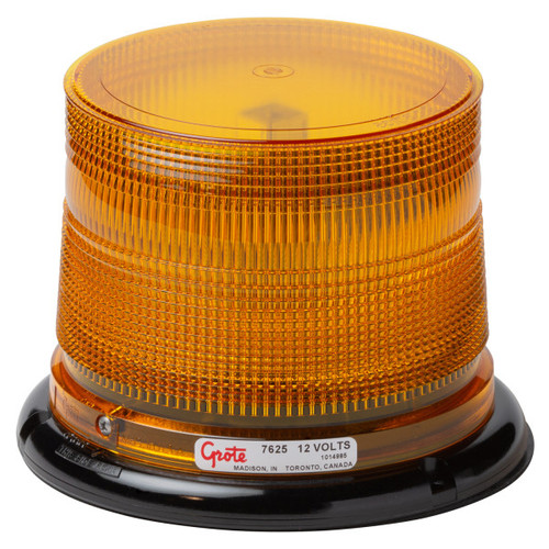 Grote 76253 - Class I LED Beacon, Low Profile, Permanent Mount, Amber Emergency Warning Light