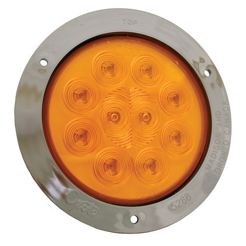 Grote 53303-3 - Turn Lamp 4 Inch Yellow With Stainless Steel Flange