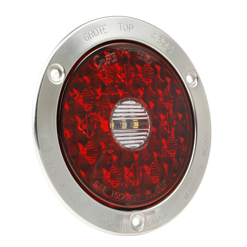 55202 STT LAMP 4" RED LED ROUND W/INTEGRATED BACK-U