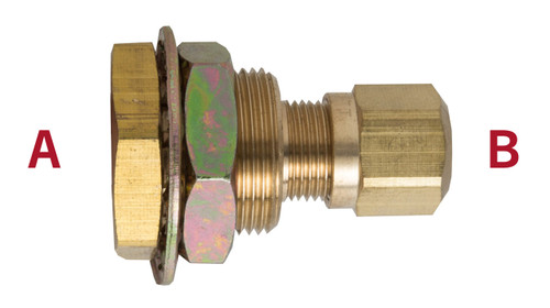 Tectran 113-8AB - 3/8" NPT Female x 1/2" OD Steel Frame Fitting, 1.75" Long