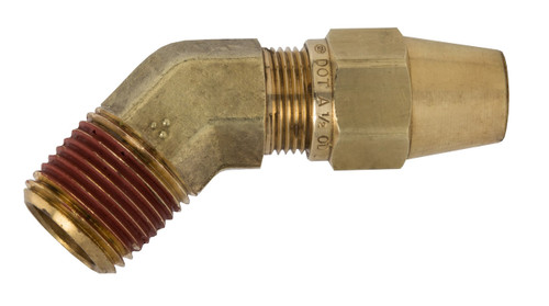 Tectran 1174-6B - 45-deg Copper Air Brake Elbow Fitting, 3/8" Tube, 1/4" NPT