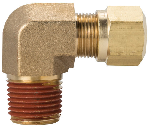 Tectran 1369-8B - 1/4" NPT Male Elbow Fitting, 1/2" Tube, DOT Air Brake