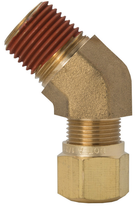 Tectran 1374-10D - 45-deg Elbow 5/8" Tube, 1/2" NPT Air Brake Fitting