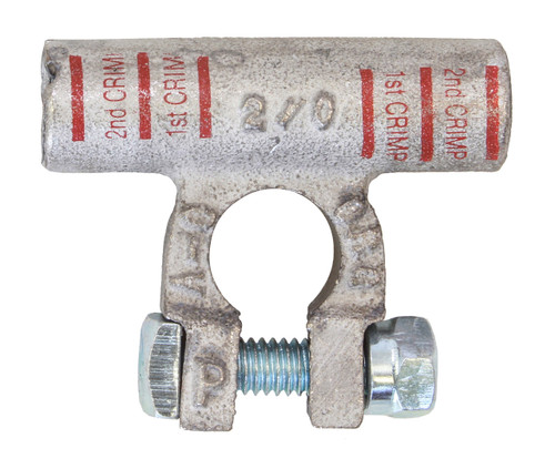 Tectran 5014-2/0P - Orange 2/0 Gauge Positive Flag Clamp Battery Terminal