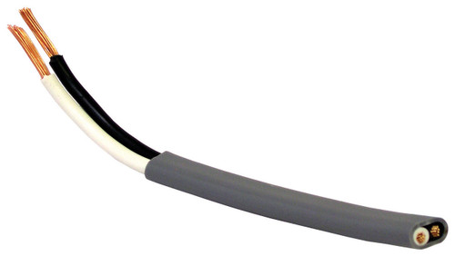 Tectran 7212 - 100ft 2/12 Gauge Parallel Wire Cable, Black/White, .225" x .365" OD