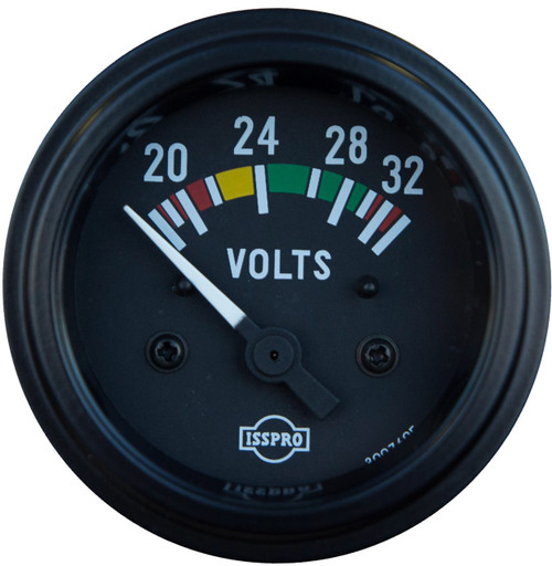 Tectran 95-2704 - 12V DC Voltmeter Gauge, Black Bezel, 10-16 VDC E/M