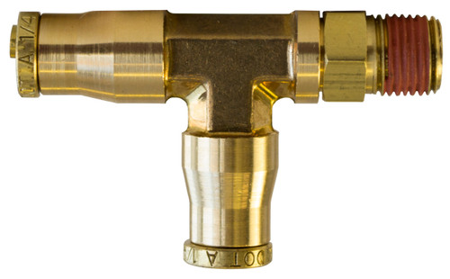 Tectran PL1371-4A - 1/4" Tube x 1/8" NPT Swivel Male Run Tee Fitting