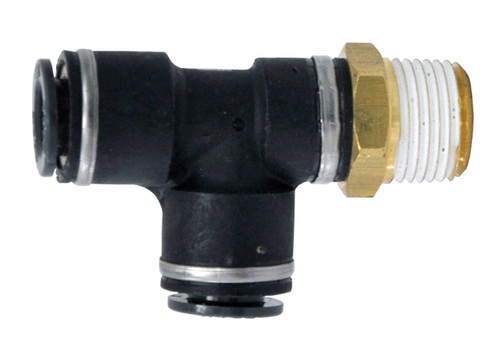 Tectran QL1371-8C - 1/2" Tube, 3/8" NPT, Composite Push-to-Connect Swivel Tee Fitting