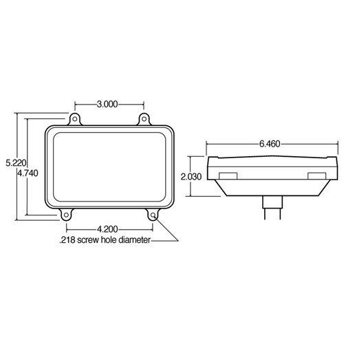 Truck-Lite 07081 - Red Rectangular Incandescent Bus Stop Turn Tail Light, 1 Bulb, 4 Screw, Blade Terminal, 12V