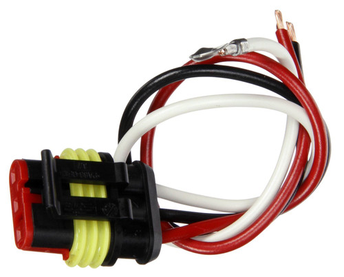 Truck-Lite 94707-3 - Stop Turn Tail Plug, 16 Gauge GPT Wire, Fit 'N Forget Stainless Steel, Stripped End/Ring Terminal, 8 inch, Bulk