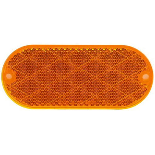 Truck-Lite 98001Y - Oval Yellow Reflector, Two Screw or Adhesive Mount