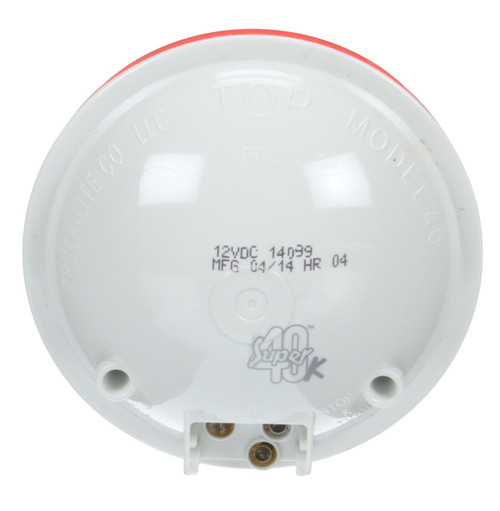Truck-Lite 40242R3 - Super 40 Incandescent Red Round Stop Turn Tail Light, PL-3, 12V