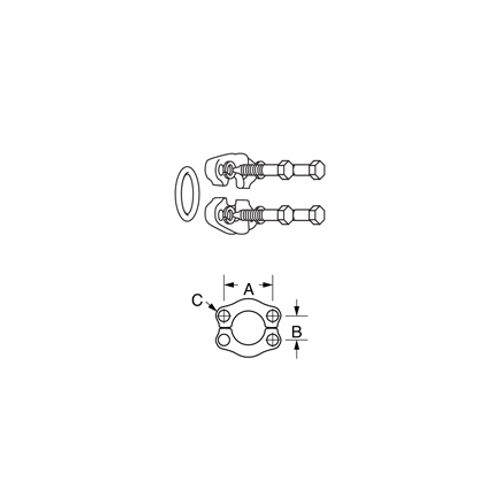 FF593-32 2" SPLIT FLANGE ADAPTER 4BLT