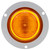 10051Y 10 SERIES, LED, YELLOW ROUND, 2 DIODE, MARKER CLEARANCE LIGHT, P2, GRAY POLYCARBONATE FLANGE MOUNT, FIT 'N FORGET M/C, FEMALE PL-10, 12V, KIT