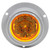 10079Y 10 SERIES, HIGH PROFILE, LED, YELLOW ROUND, 8 DIODE, MARKER CLEARANCE LIGHT, PC, GRAY POLYCARBONATE FLANGE MOUNT, PL-10, .180 BULLET TERMINAL/RING TERMINAL, 12V, KIT