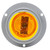 10251Y 10 SERIES, LED, YELLOW ROUND, 2 DIODE, MARKER CLEARANCE LIGHT, P2, GRAY POLYCARBONATE FLANGE MOUNT, FIT 'N FORGET M/C, 12V