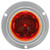 10279R 10 SERIES, HIGH PROFILE, LED, RED ROUND, 8 DIODE, MARKER CLEARANCE LIGHT, PC, GRAY POLYCARBONATE FLANGE MOUNT, PL-10, 12V