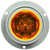 10279Y 10 SERIES, HIGH PROFILE, LED, YELLOW ROUND, 8 DIODE, MARKER CLEARANCE LIGHT, PC, GRAY POLYCARBONATE FLANGE MOUNT, PL-10, 12V