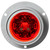 10289R 10 SERIES, LOW PROFILE, LED, RED ROUND, 8 DIODE, MARKER CLEARANCE LIGHT, PC, GRAY POLYCARBONATE FLANGE MOUNT, PL-10, .180 BULLET TERMINAL/RING TERMINAL, 12V, KIT