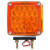 Truck-Lite 2759 - Signal-Stat LED Red/Yellow Square 24 Diode Left Hand Dual Face Vertical Mount Side Marker 3 Wire Pedestal Light, 2 Stud Chrome, Stripped End/Ring Terminal