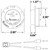 30051Y 30 SERIES, LED, YELLOW ROUND, 2 DIODE, MARKER CLEARANCE LIGHT, P3, GRAY POLYCARBONATE FLUSH MOUNT, FIT 'N FORGET M/C, FEMALE PL-10, 12V, KIT