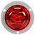 30279R 30 SERIES, HIGH PROFILE, LED, RED ROUND, 8 DIODE, MARKER CLEARANCE LIGHT, PC, GRAY POLYCARBONATE FLANGE MOUNT, PL-10, 12V