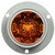 30289Y 30 SERIES, LOW PROFILE, LED, YELLOW ROUND, 6 DIODE, MARKER CLEARANCE LIGHT, PC, GRAY POLYCARBONATE FLANGE MOUNT, PL-10, 12V