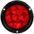 Truck-Lite 44036R - Super 44 LED Red Round 6 Diode Stop Turn Tail Light with Black Flange Mount, Fit 'N Forget Stainless Steel, Straight PL-3 Female, 12V Kit