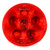 44351R SUPER 44, LED, RED, ROUND, 6 DIODE, STOP/TURN/TAIL, HARDWIRED, STRAIGHT PL-3 FEMALE, 12V