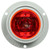 10090R 10 SERIES, HIGH PROFILE, LED, RED ROUND, 8 DIODE, MARKER CLEARANCE LIGHT, PC, GRAY POLYCARBONATE FLANGE MOUNT, FIT 'N FORGET M/C, FEMALE PL-10, 12V, KIT