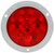 44322R SUPER 44, LED, RED, ROUND, 6 DIODE, STOP/TURN/TAIL, GRAY FLANGE MOUNT, FIT 'N FORGET S.S., 12V