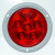 Truck-Lite 44622R - Super 44 LED Red Round 6 Diode Stop Turn Tail Light, Flange Mount, Heated