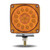 TLED-SDFL4 AMBER/RED TURN & MARKER SQUARE DOUBLE FACE LED LIGHT - SINGLE POST | 38 DIODES | AMBER/RED LENS | DRIVER SIDE