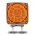 TLED-SDFL3 AMBER/RED TURN & MARKER SQUARE DOUBLE FACE LED LIGHT - DOUBLE POST | 38 DIODES | AMBER/RED LENS | DRIVER SIDE