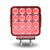 Trux TLED-SDXG - Amber/Red Turn & Marker to Green Auxiliary Square Reflector Double Face LED Light - Double Post - 38 Diodes
