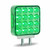 Trux TLED-SDXG - Amber/Red Turn & Marker to Green Auxiliary Square Reflector Double Face LED Light - Double Post - 38 Diodes