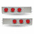 Trux TU-9210L1 - 30" LED Mud Flap Hangers - 2 1/2" Bolt Spacing - 4" LEDs Red Lens - Stainless Steel