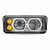 TLED-H121 CHROME UNIVERSAL LED PROJECTOR HEADLIGHT ASSEMBLY WITH AUXILIARY HALO RINGS & HOUSING BUCKET - PASSENGER SIDE