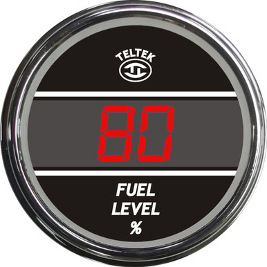 TELTEK 137: Red Fuel Gauge - Chrome Bezel